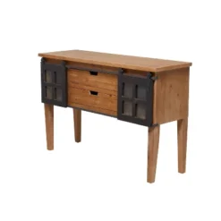 Industrial Wood Console Table Dark Brown - Olivia & May -Baxton Studio Shop GUEST f4b87ccb e3e9 4463 9b43 b838d10d3f64