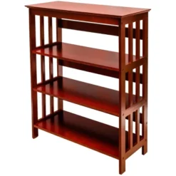 Legacy Decor 3 Tier Wooden Bookshelf Bookcase Shelves -Baxton Studio Shop GUEST f59a451c c5fb 45cf ab5f 741386abd6e9