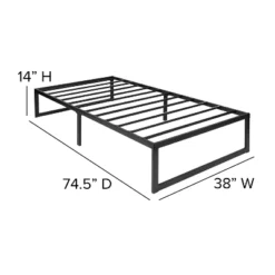Flash Furniture 14 Inch Metal Platform Bed Frame With 12 Inch Pocket Spring Mattress In A Box And 2 Inch Cool Gel Memory Foam Topper -Baxton Studio Shop GUEST f6818396 c619 454e 8933 2c9215896726