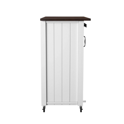 Lashire Barn Door Kitchen Cart Dark Brown/White - Aiden Lane 5 Lashire Barn Door Kitchen Cart Dark Brown/White - Aiden Lane - Image 5