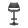 Aspen Adjustable Faux Leather Metal Swivel Barstool Gray/Black - Armen Living