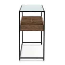 Reattie Glass Top Entryway Table Brown/Matte Black - HOMES: Inside + Out 8 Reattie Glass Top Entryway Table Brown/Matte Black - HOMES: Inside + Out -Baxton Studio Shop GUEST f73653f1 4449 4650 8fa3 bc7e17d5c05b