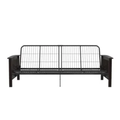 Full Brixen Wood Arm Metal Futon Frame With 6" Mattress - Room & Joy -Baxton Studio Shop GUEST f73daafc 27e1 4e5e 986e 7b27f151ff28