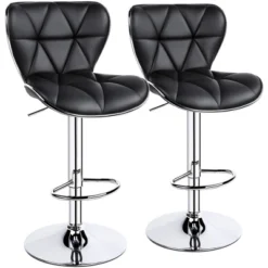 Yaheetech 2pcs Height Adjustable PU Leather Upholstered Swivel Bar Stool Chairs -Baxton Studio Shop GUEST f742ea3a ffef 4baf ba19 e4330093a164