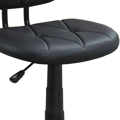 Diamond Stitch And Adjustable Height Office Chair Black - Benzara 2 Diamond Stitch And Adjustable Height Office Chair Black - Benzara - Image 2