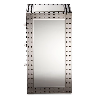 Azura Nightstand Bedside Table Silver - Baxton Studio 3 Azura Nightstand Bedside Table Silver - Baxton Studio - Image 3