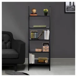 72" Shelf Ladder Bookcase - Flora Home 11 72" Shelf Ladder Bookcase - Flora Home -Baxton Studio Shop GUEST f86fdb9d e978 454c b49c d9a4c20d1867