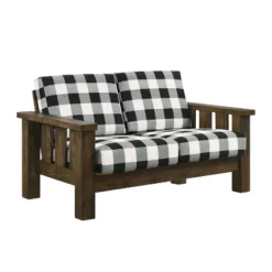 Jovie Gingham Rustic Loveseat - HOMES: Inside + Out -Baxton Studio Shop GUEST f87e61c3 1921 4258 978a 97d7b894f3c6