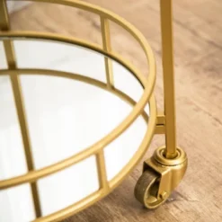 Zamora 3 Tier Cylinder Gold Bar Cart Gold - Abbyson Living -Baxton Studio Shop GUEST f89e306c 87bb 47b9 8a14 6d9e076f2e3e