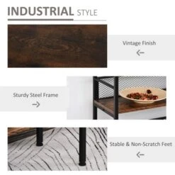 HomCom 3-Tier Industrial Style Storage Metal Wooden Shelf -Baxton Studio Shop GUEST f8b90f22 5155 4ead b70f b76d3b82e880