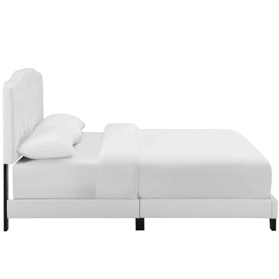 Twin Amelia Twin Faux Leather Bed White - Modway 3 Twin Amelia Twin Faux Leather Bed White - Modway - Image 3