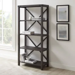 64" Sophie Industrial X Frame Bookshelf - Saracina Home -Baxton Studio Shop GUEST f908d7b3 661c 46ae ab56 a80cf992563d