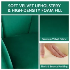 Yaheetech Velvet Armchair Accent Chair With Metal Legs For Living Room/Bedroom -Baxton Studio Shop GUEST f95033b4 05ed 43e1 b839 05a9368822b2