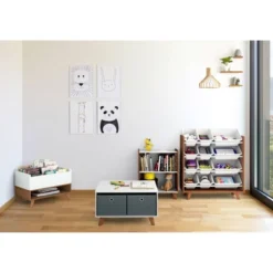 Morgan Mid-Century Bookshelf Caddy And Toy Storage With Shelf Wood/White - Humble Crew 7 Morgan Mid-Century Bookshelf Caddy And Toy Storage With Shelf Wood/White - Humble Crew -Baxton Studio Shop GUEST fa2e4187 907e 462d 98b5 6d8b84b7e942