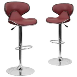 Emma And Oliver 2 Pack Contemporary Cozy Mid-Back Vinyl Adjustable Height Barstool With Chrome Base -Baxton Studio Shop GUEST fa7063cc 7ad7 4cc2 99db f3a1305d0eed