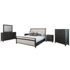 6pc Cindi Sleigh Bedroom Set Gray - Abbyson Living -Baxton Studio Shop GUEST fa758768 d475 45ce 825e 127af3bb7db1