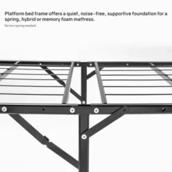 Continental Sleep 14 Inch Quickbase Metal Mattress Platform Bed Frame Foundation With Steel Slats (No Box Spring Needed), Twin, Black -Baxton Studio Shop GUEST faac730b 4556 4710 80c5 dce8a4f5832e