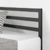 14" Modernista Classic Metal Platform Bed With Headboard Black - Mellow