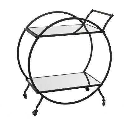 Contemporary Glam Metal Bar Cart - Olivia & May 10 Contemporary Glam Metal Bar Cart - Olivia & May - Image 10