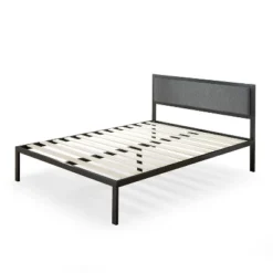 Korey Platform Metal Bed Frame With Upholstered Headboard Black - Zinus -Baxton Studio Shop GUEST fb8748d0 1d9f 4001 9137 ed53f048c200