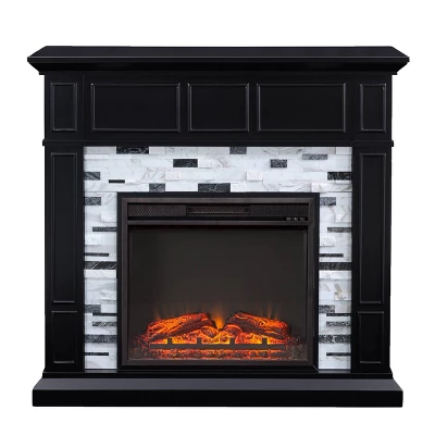 Dalmen Marble Fireplace Black - Aiden Lane 15 Dalmen Marble Fireplace Black - Aiden Lane - Image 15