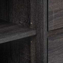 Hollywood Wood Grain TV Stand For TVs Up To 55" With Drawers Dark Gray - CorLiving -Baxton Studio Shop GUEST fd644ac1 3edb 4184 9c23 4b7b72ff9a35