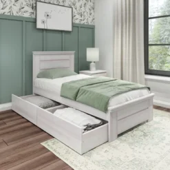 Max & Lily Farmhouse Twin Bed With Panel Headboard With Storage Drawers