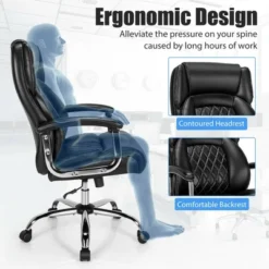 Costway 500LBS Adjustable Office Chair Adjustable Leather Task Chair Black -Baxton Studio Shop GUEST ff1a1850 618d 416e a7a1 8e67e3979439