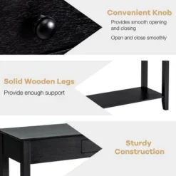 Costway Console Table With Drawer Shelf 2 Tier Sofa Side Accent Table Black 17 Costway Console Table With Drawer Shelf 2 Tier Sofa Side Accent Table Black -Baxton Studio Shop GUEST ff4f8d6b 1ed0 44a3 979f d926658831e5