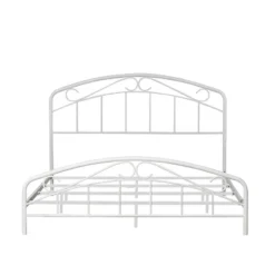 Full Jolie Metal Bed With Arched Scroll Design White - Hillsdale Furniture