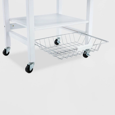 Hennington Kitchen Cart With Stainless Steel Top White - Boraam 8 Hennington Kitchen Cart With Stainless Steel Top White - Boraam - Image 8