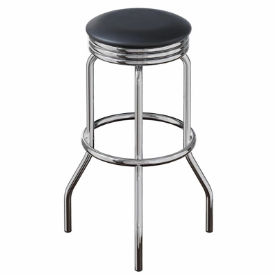 2pc Summit Swivel Stools Metal With Faux Leather Barstools Black - Winsome 4 2pc Summit Swivel Stools Metal With Faux Leather Barstools Black - Winsome - Image 4